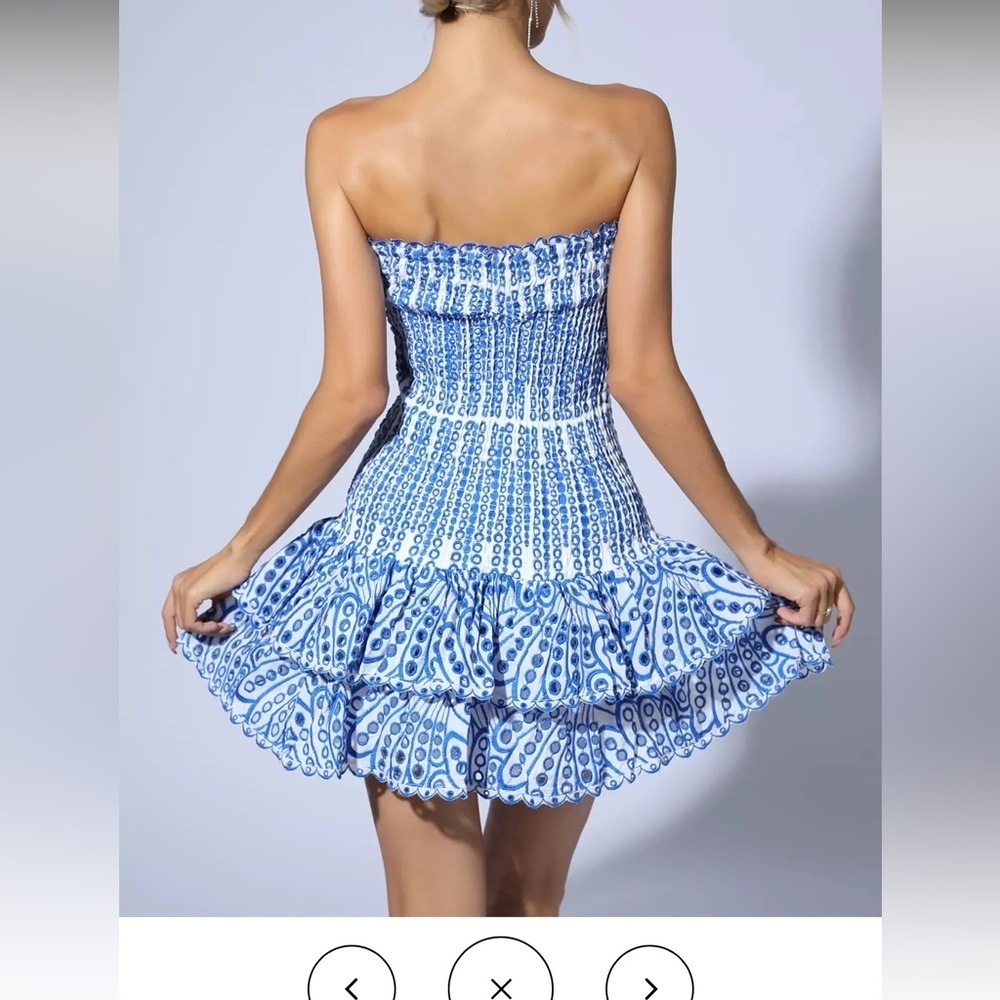 Zoe Sydney Strapless Blue and White Dress. Size S. Like New Condition. - Picture 2 of 8